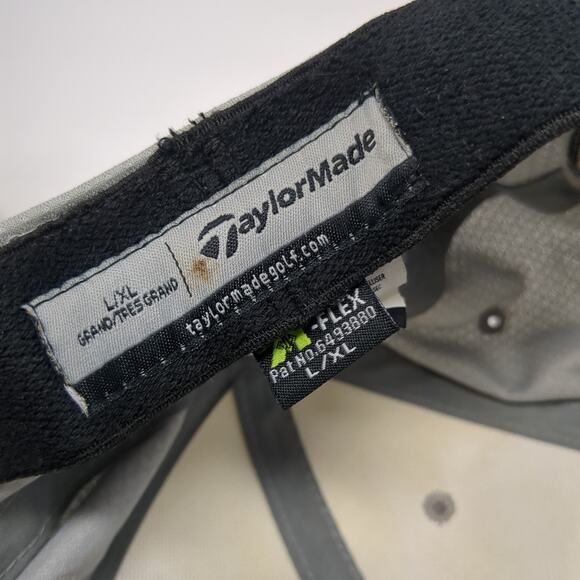 TaylorMade Aero Burner Fitted Baseball Cap Gray XL Embroidered Lightweight - Picture 9 of 10